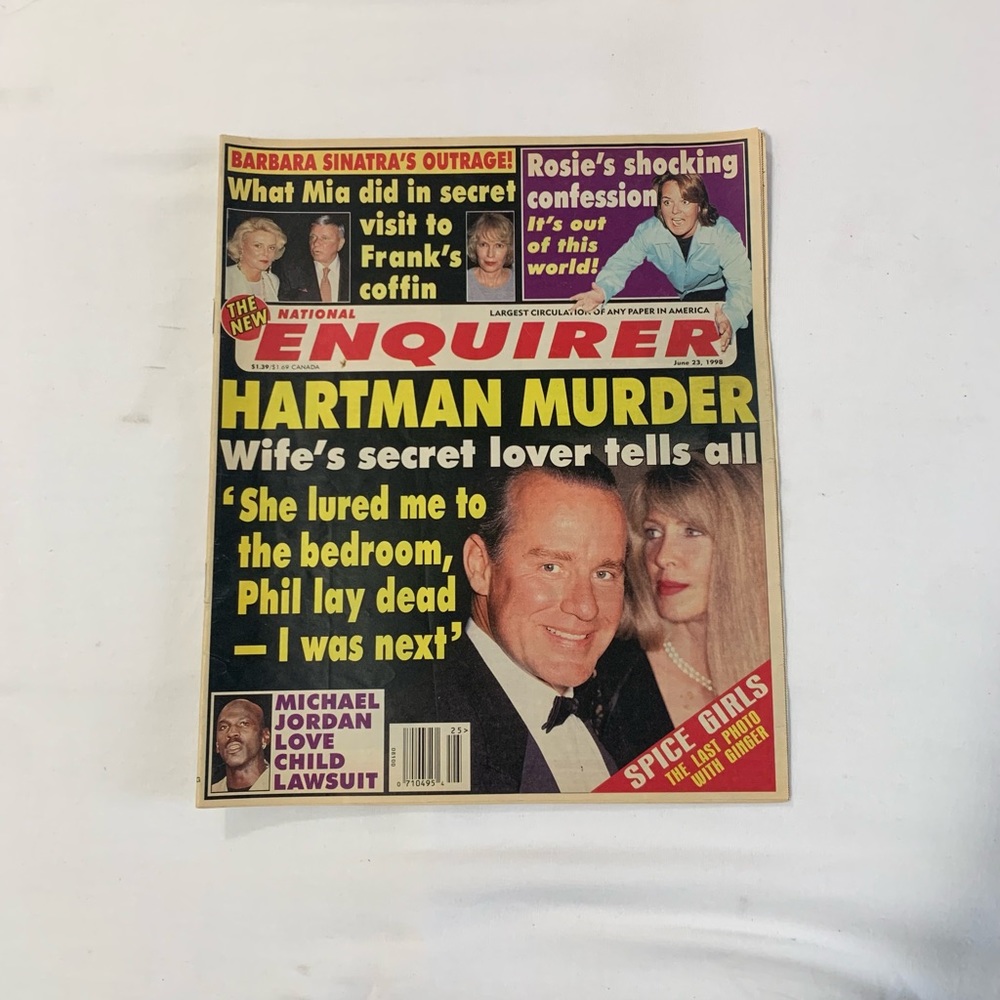 The New National Enquirer Vintage “Hartman Murder” Issue June 1998